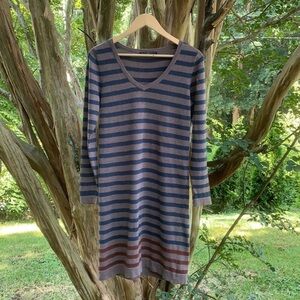Peruvian Connection Pomata Pima Cotton Striped Sweater Dress